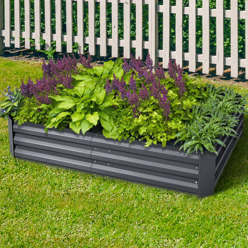 Green Fingers 150 x 90cm Galvanised Steel Garden Bed - Aliminium Grey