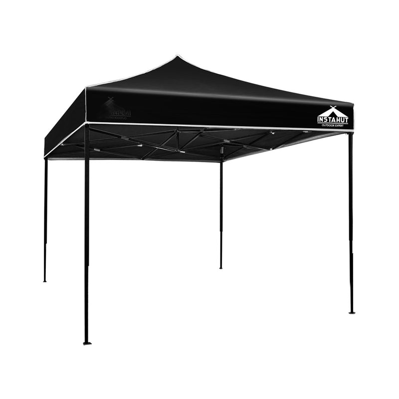 Instahut Gazebo Pop Up Marquee 3x3m Outdoor Tent Folding Wedding Gazebos Black