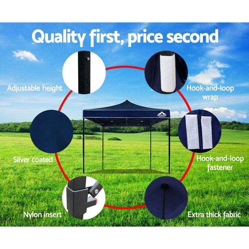 Instahut Gazebo Pop Up Marquee 3x3m Outdoor Tent Folding Wedding Gazebos Navy