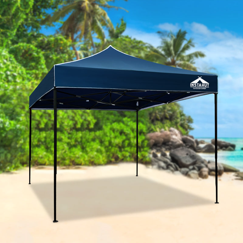 Instahut Gazebo Pop Up Marquee 3x3m Outdoor Tent Folding Wedding Gazebos Navy