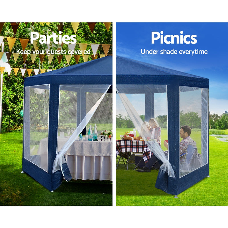 Instahut Gazebo Wedding Party Marquee Tent Canopy Outdoor Camping Gazebos Navy