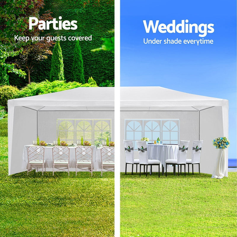 Instahut Gazebo Outdoor Marquee Wedding Gazebos Party Tent Camping White 3x6m