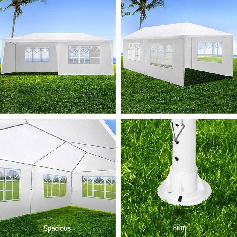 Instahut Gazebo Outdoor Marquee Wedding Gazebos Party Tent Camping White 3x6m