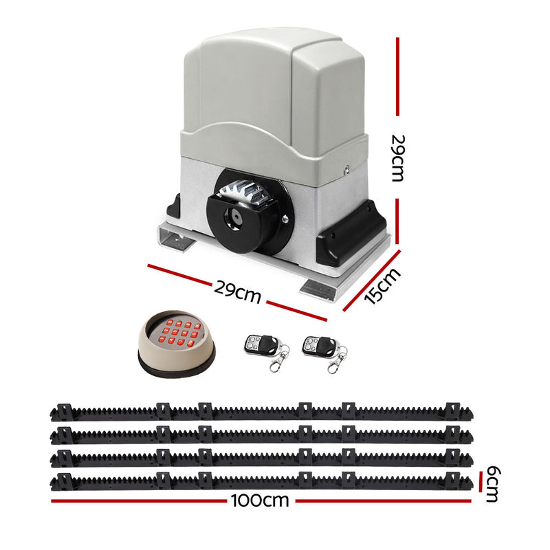 Auto Electric Sliding Gate Opener 1200KG Keypad 4M Rails