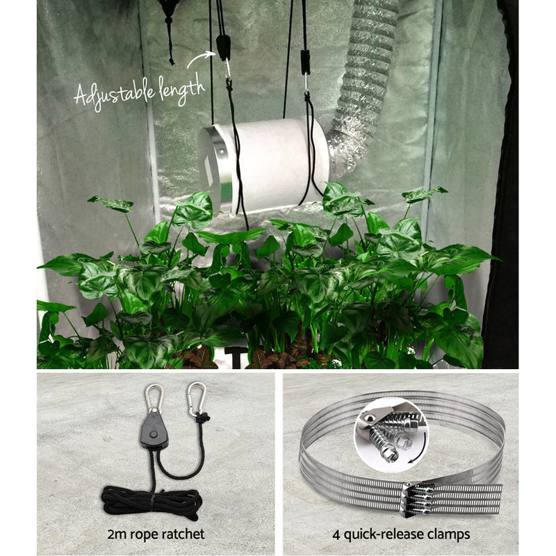 Greenfingers Hydroponics Grow Tent Ventilation Kit Vent Fan Carbon Filter Duct Ducting 4 inch