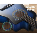 Alpha 34" Inch Guitar Classical Acoustic Cutaway Wooden Ideal Kids Gift Children 1/2 Size Blue