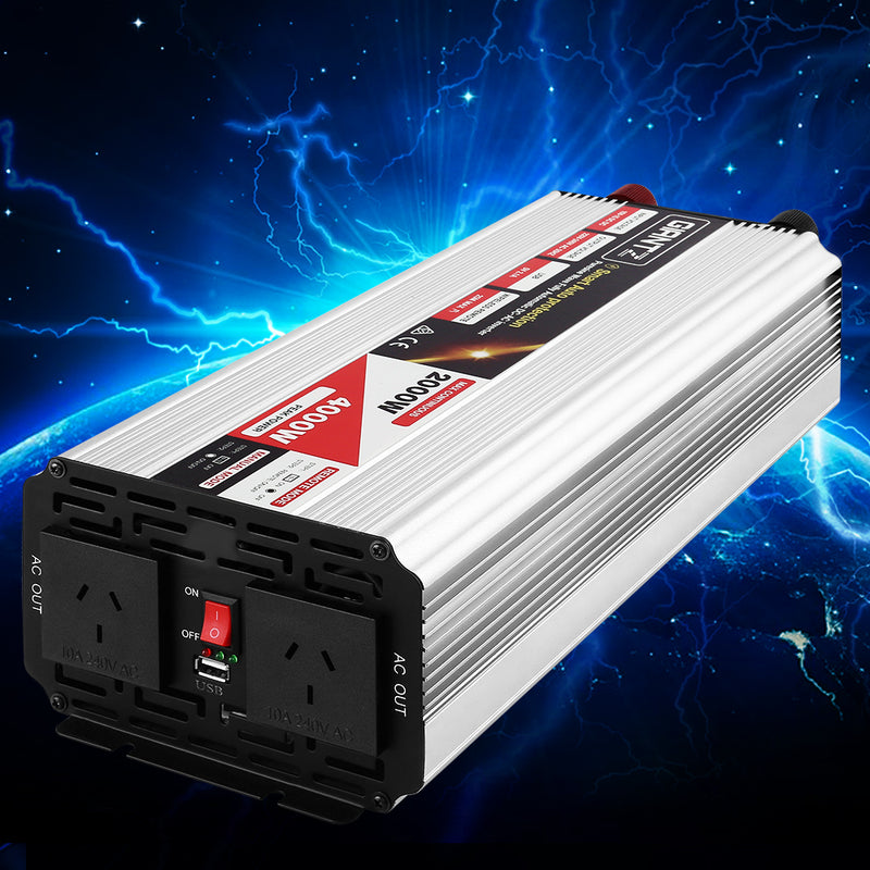 Giantz Power Inverter 2000W or 4000W Pure Sine Wave 12V-240V Camping Boat Caravan