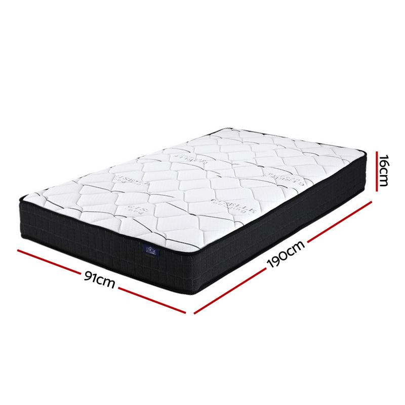 Giselle Bedding Glay Bonnell Spring Mattress 16cm Thick Single