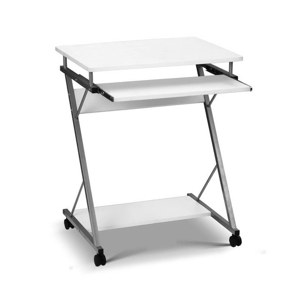 Artiss Metal Pull Out Table Desk - White