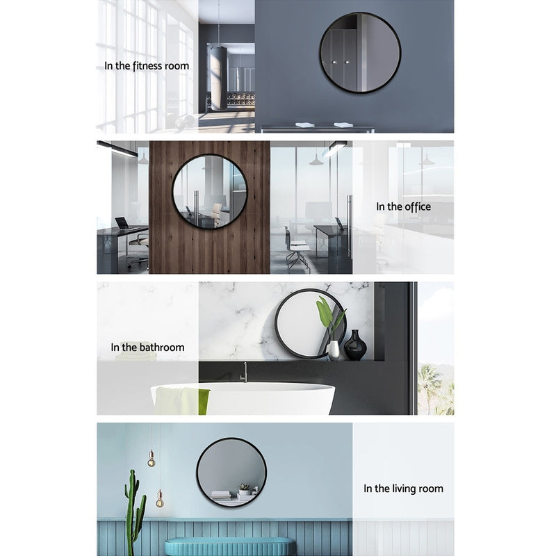 Embellir Round Wall Mirror 50cm Makeup Bathroom Mirror Frameless