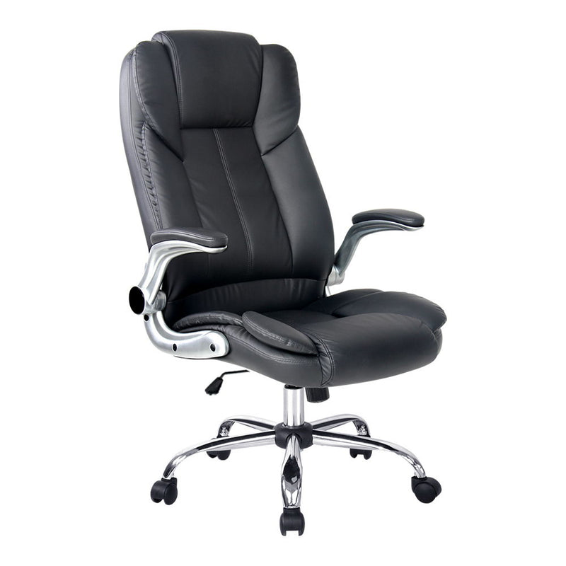 PU Leather Executive Office Desk Chair - Black