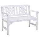 Gardeon Wooden Garden Bench 2 Seat Patio Furniture Timber Outdoor Lounge Chair White