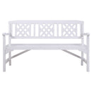 Gardeon Wooden Garden Bench 3 Seat Patio Furniture Timber Outdoor Lounge Chair White