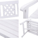 Gardeon Wooden Garden Bench 3 Seat Patio Furniture Timber Outdoor Lounge Chair White