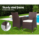 Gardeon 3 Piece Wicker Outdoor Furniture Set - Brown