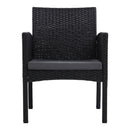 Set of 2 Outdoor Bistro Chairs Patio Furniture Dining Chair Wicker Garden Cushion Gardeon