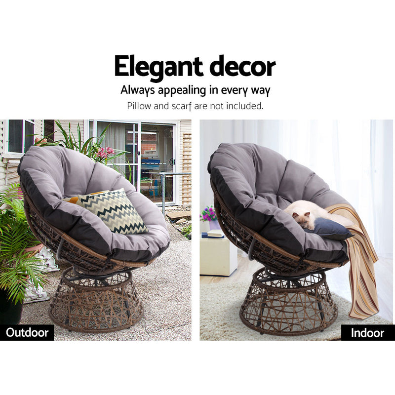 Gardeon Papasan Chair - Brown