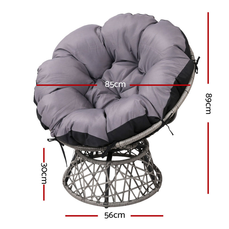 Gardeon Papasan Chair - Grey