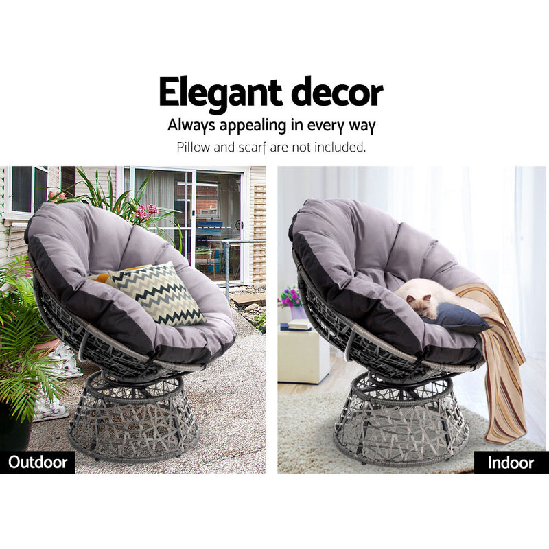 Gardeon Papasan Chair - Grey