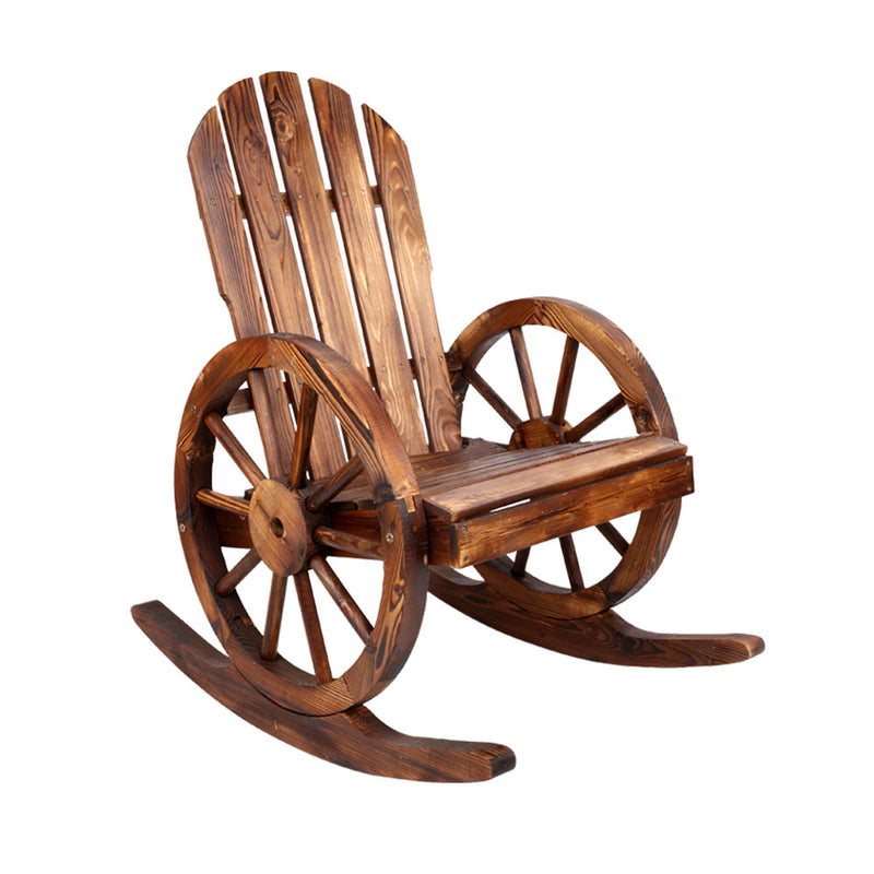 Gardeon Wagon Wheels Rocking Chair - Brown