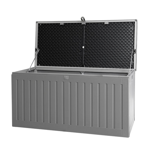 Gardeon Outdoor Storage Box Container Garden Toy Indoor Tool Chest Sheds 270L Dark Grey