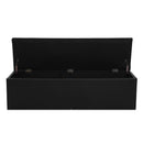 Artiss Storage Ottoman Blanket Box Black LARGE Leather Rest Chest Toy Foot Stool