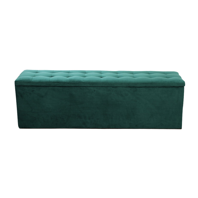 Artiss Storage Ottoman Blanket Box Velvet Foot Stool Rest Chest Couch Green