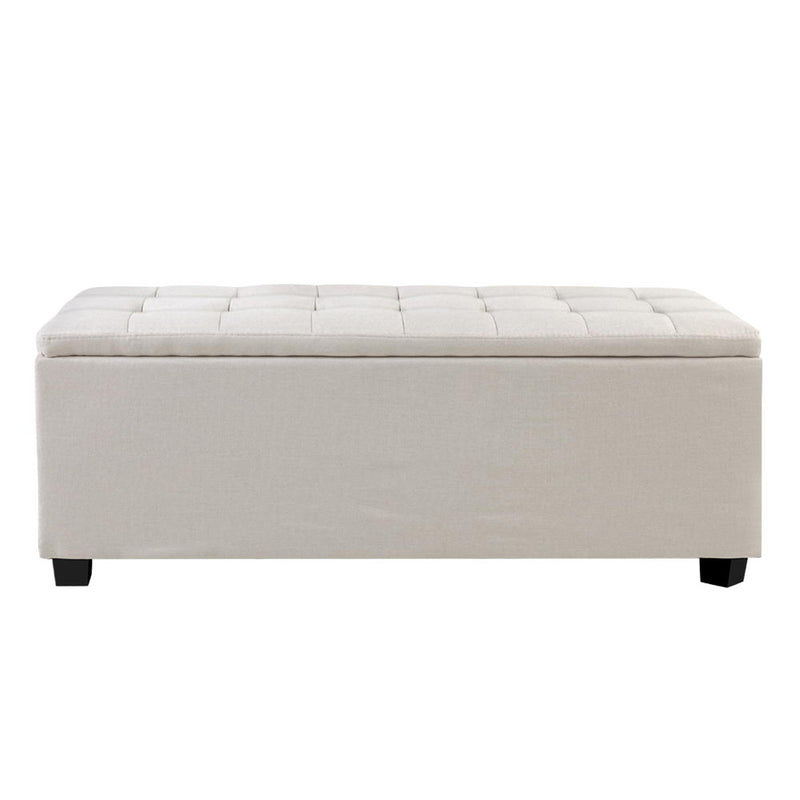 Artiss Large Fabric Storage Ottoman - Beige