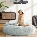 Pet Bed Dog Cat Calming Bed Large 90cm Light Grey Sleeping Comfy Cave Washable