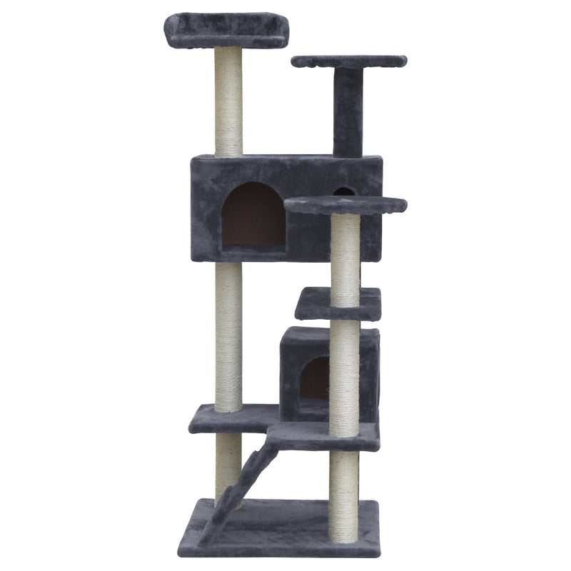 i.Pet Cat Tree 134cm Trees Scratching Post Scratcher Tower Condo House Furniture Wood Grey