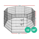 i.Pet 2X36" 8 Panel Pet Dog Playpen Puppy Exercise Cage Enclosure Fence Play Pen
