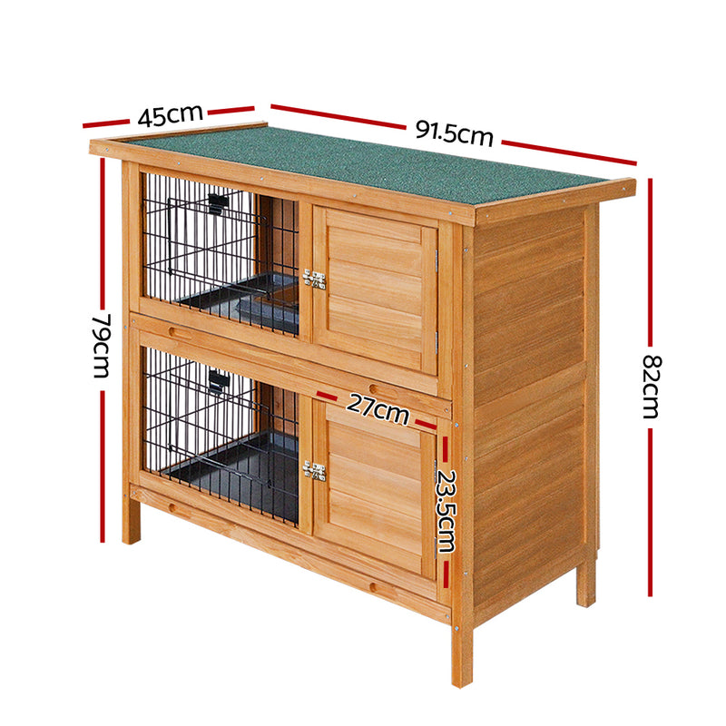 i.Pet 2 Storey Wooden Rabbit Hutch