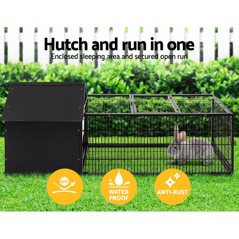 i.Pet Rabbit Cage Hutch Cages Indoor Outdoor Hamster Enclosure Pet Metal Carrier 162CM Length