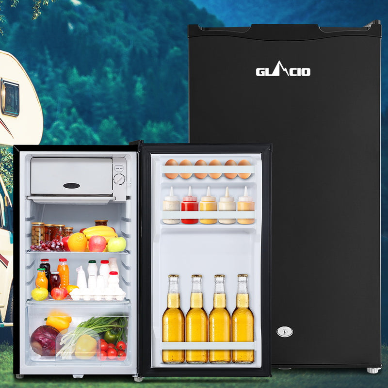 Glacio 95L Portable Fridge Bar Freezer Cooler Upright 12V/24V/240V Caravan 4WD Car Camping Black