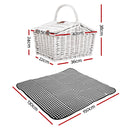 Alfresco 2 Person Picnic Basket Baskets White Deluxe Outdoor Corporate Blanket Park