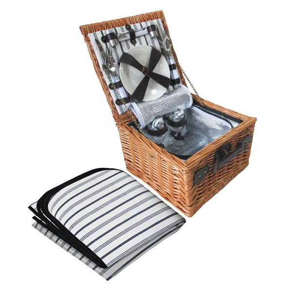 Alfresco 2 Person Picnic Basket Baskets Deluxe Outdoor Corporate Blanket Park