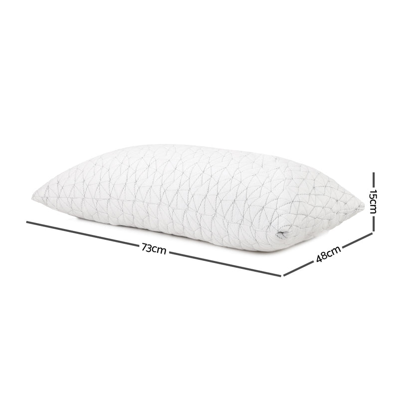 Giselle Bedding Set of 2 Rayon Single Memory Foam Pillow