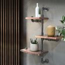 Artiss Display Shelves Bookshelf Pipe Shelf Rustic Industrial Floating Wall Shelves DIY Brackets