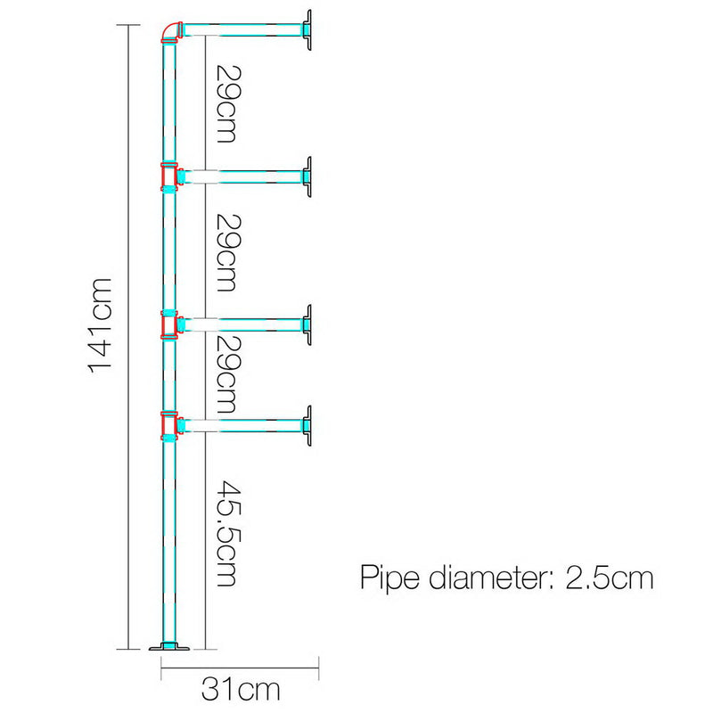 Artiss DIY Metal Ceiling Pipe Shelf Brackets