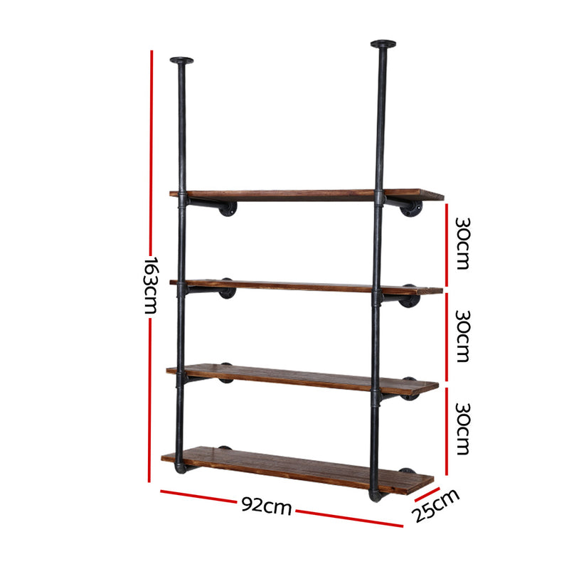 Artiss Wall Display Shelves Industrial Bookshelf DIY Pipe Shelf Rustic Brackets