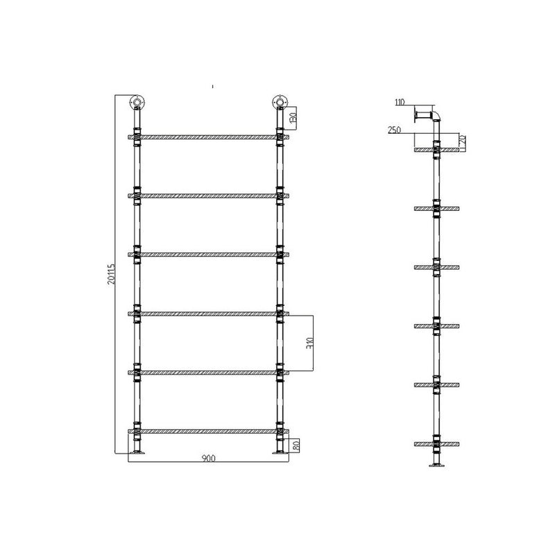 Artiss Wall Shelves Display Bookshelf Rustic Vintage DIY Pipe Shelf Brackets