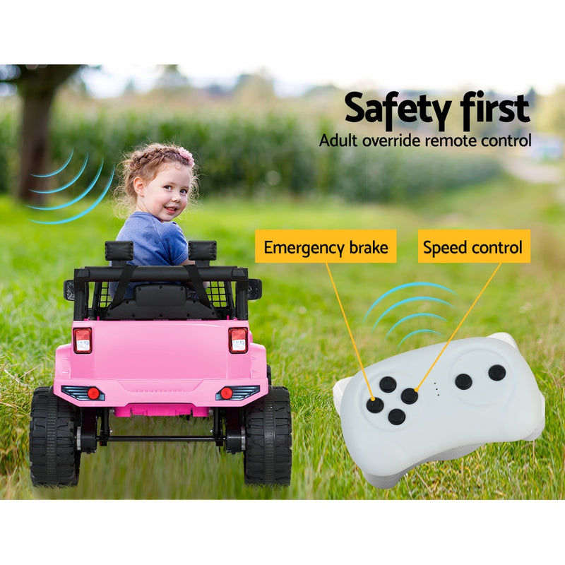 Rigo Kids Ride On Car Electric 12V Car Toys Jeep Battery Remote Control Pink