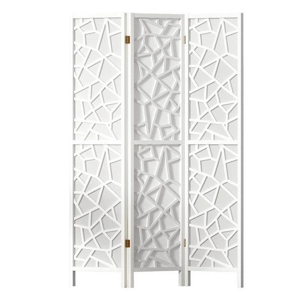 Artiss Clover Room Divider Screen Privacy Wood Dividers Stand 3 Panel White