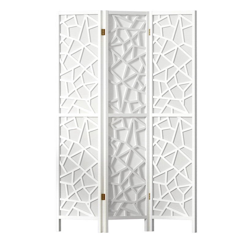 Artiss Clover Room Divider Screen Privacy Wood Dividers Stand 3 Panel White