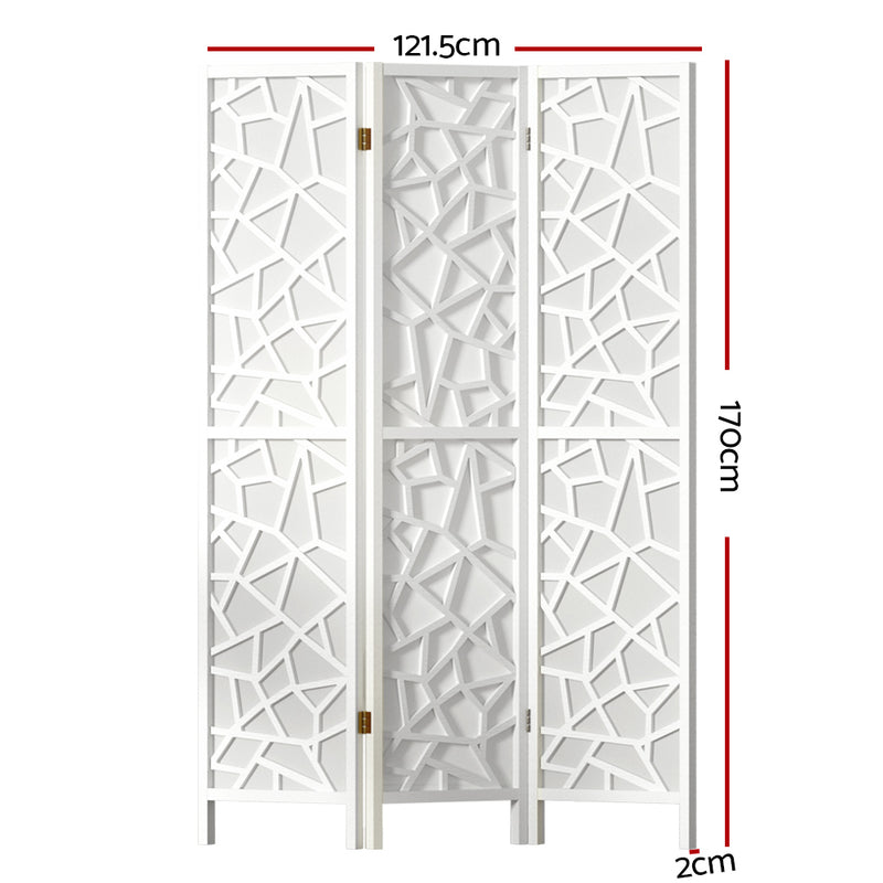 Artiss Clover Room Divider Screen Privacy Wood Dividers Stand 3 Panel White