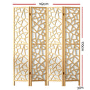 Artiss Clover Room Divider Screen Privacy Wood Dividers Stand 4 Panel Natural