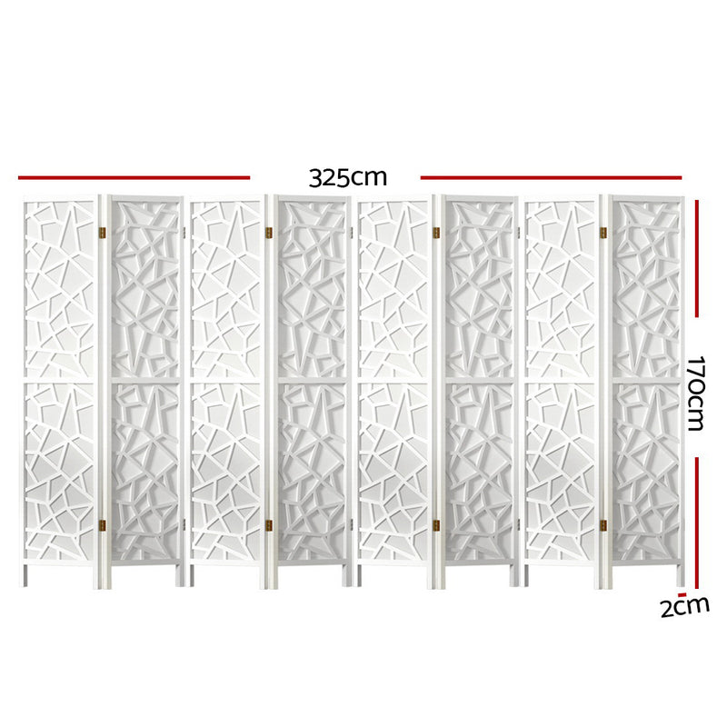 Artiss Clover Room Divider Screen Privacy Wood Dividers Stand 8 Panel White