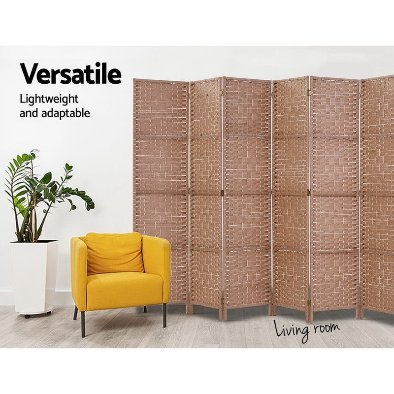 Artiss 6 Panel Room Divider Screen Privacy Rattan Timber Foldable Dividers Stand Hand Woven