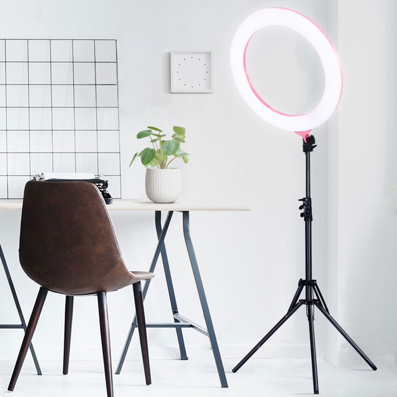 19" LED Ring Light 6500K 5800LM Dimmable Diva With Stand Make Up Studio Video