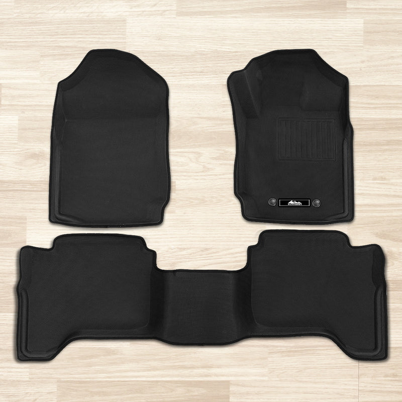 Weisshorn Mazda BT50 Car Floor Mats Dual Crew Cab 2012 - 2018 3D Rubber BT-50